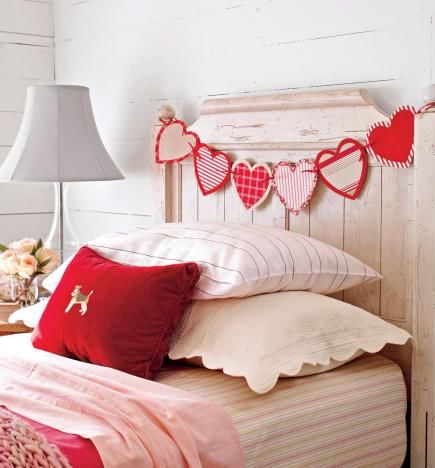 Guirlande-Décoration-Tissu-Saint-Valentin-Tissu-Coeur