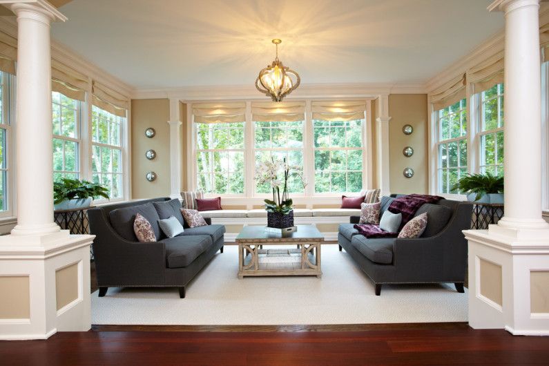 Beige color in the interior of the living room