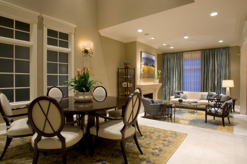 Beige color in the interior of the living room