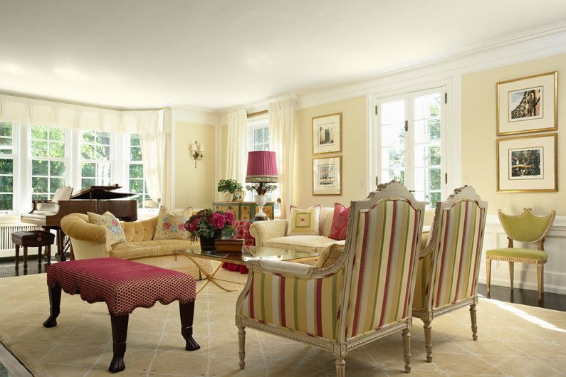 Beige color in the interior of the living room