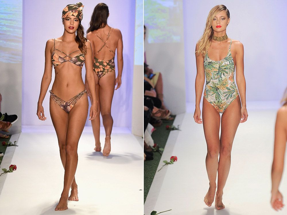 Fatos de banho com verão floral 2017