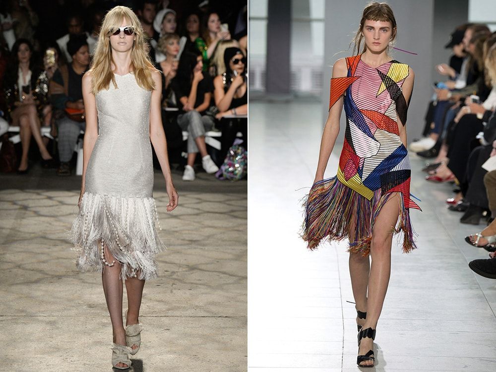 Vestidos con flecos: Christian Siriano, Christopher Kane