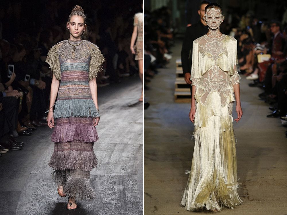 Omzoomde jurken: Valentino. Givenchy