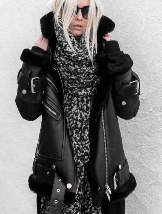 أزياء - جلد غنم - معطف - لفصل الخريف - الشتاء - موسم 2017-2018-222-8