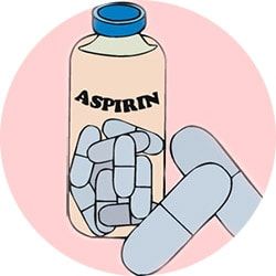 Donker gekleurde aspirine