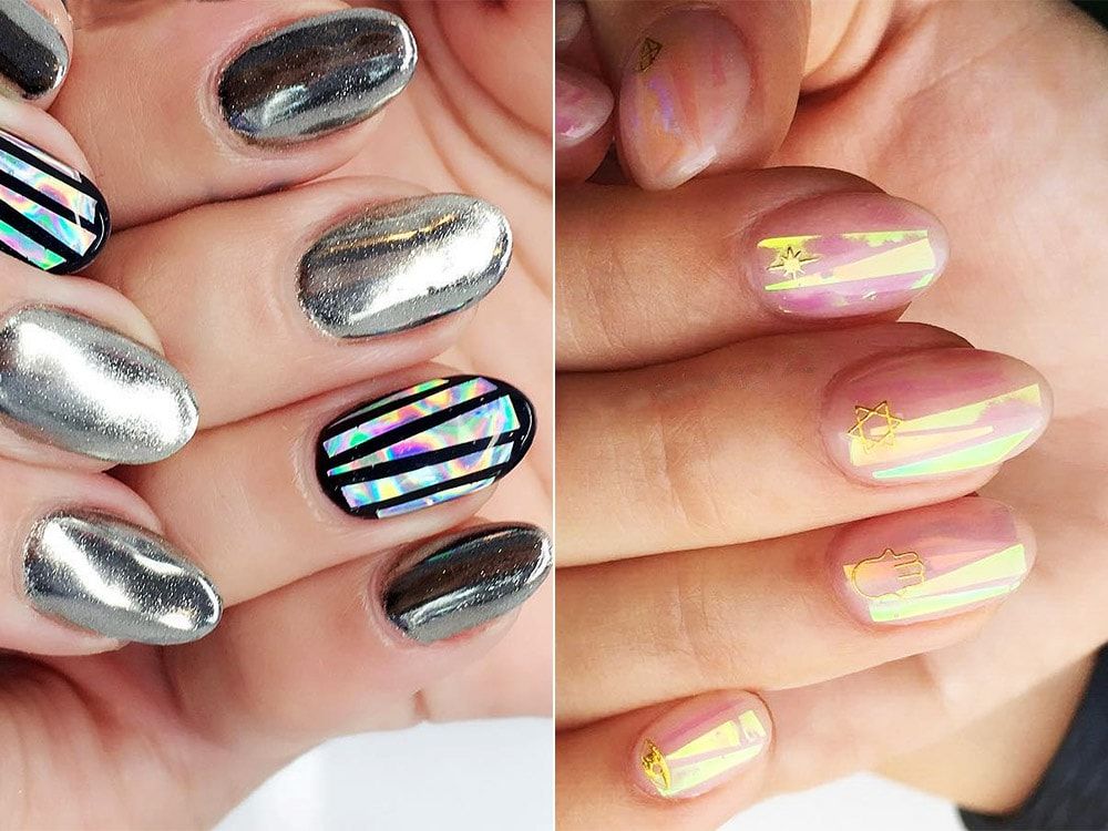 Diseño de uñas esmalte de gel vidrio roto