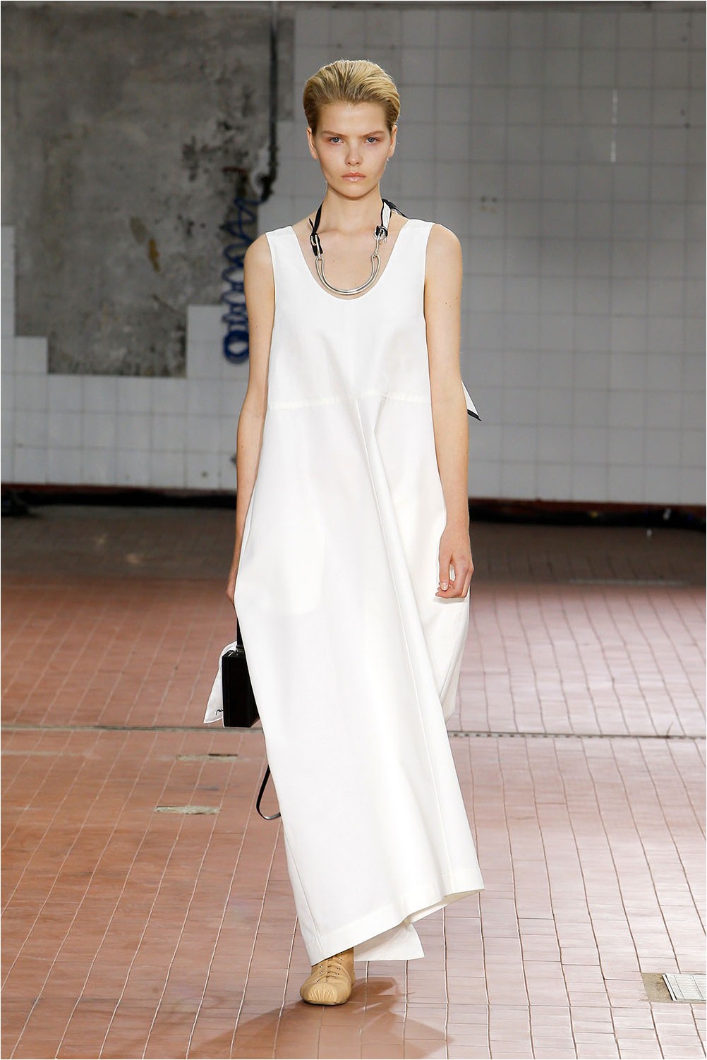 Vestido blanco de Jil Sander