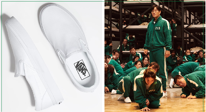 After the premiere "Squid Game" everyone started buying white Slip-On of Vans.